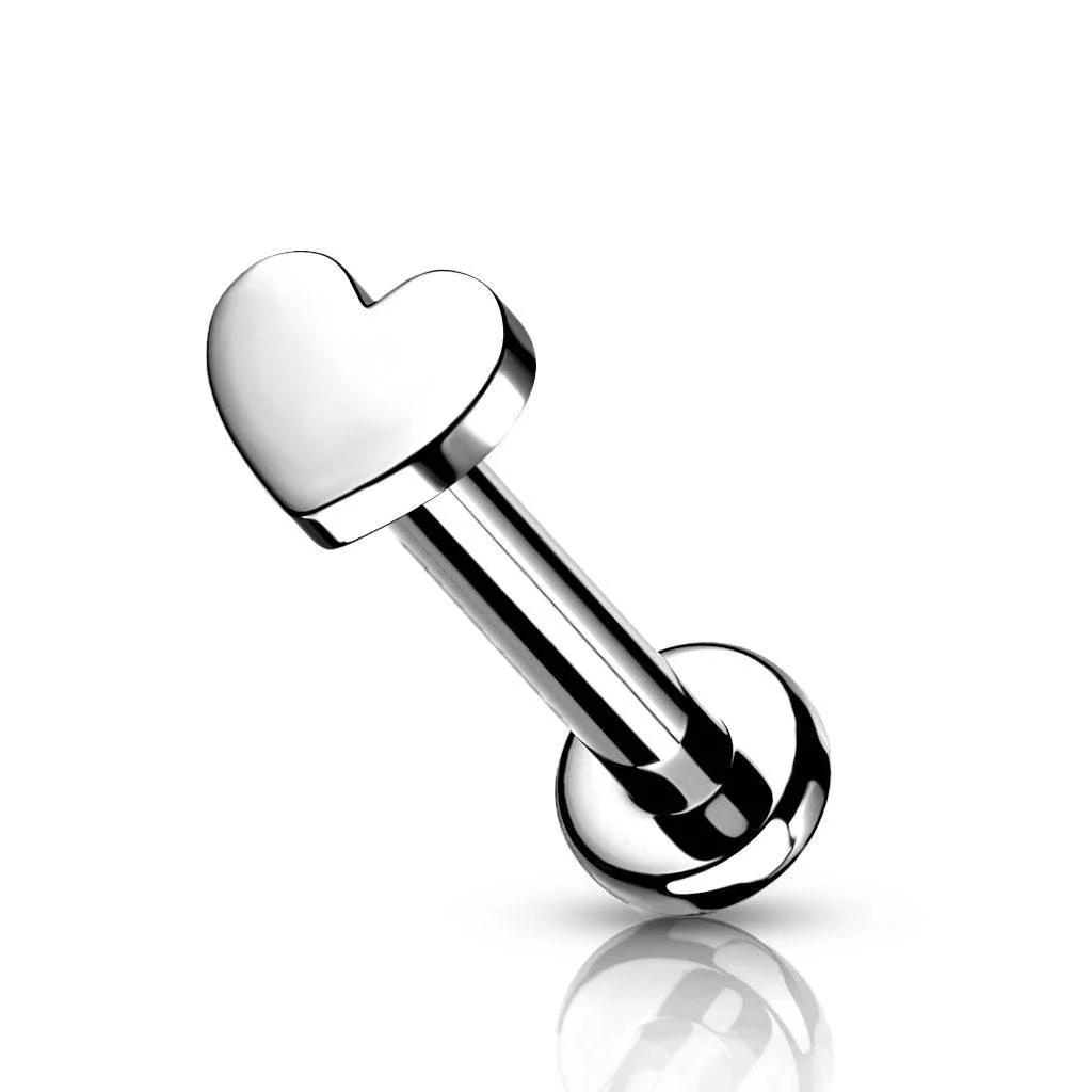 Heart Top Titanium Labret Stud - Image 3